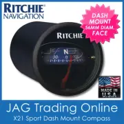 RITCHIE SPORT BLACK X23 DASH MOUNT COMPASS - Boat/Marine/Caravan/RV Panel Flush