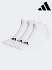 adidas White Cushioned Low Cut Socks 3 Pack (D30469) | $23