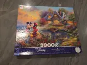 Thomas Kinkade Disney Mickey and Minnie Sweetheart Cove 2000 PC Puzzle New Ceaco