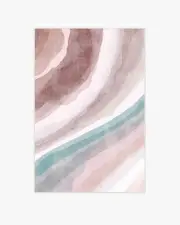 120' x 185' | Machine Washable Runner Rug | Kid & Pet Friendly | Indoor Rug | Watercolour Waves Pale Mauve Rug | Ruggable