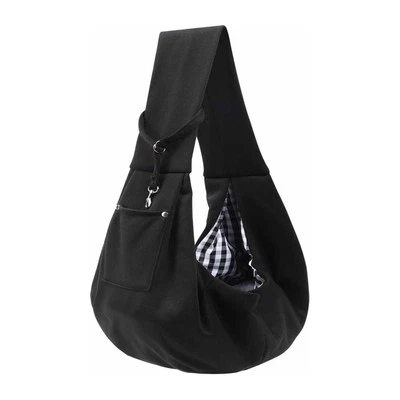 Black Portable Pet Carrier Backpack - Adjustable Shoulder Sling for Small Dogs