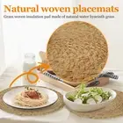 6Pcs Round Woven Placemats Set 14inch Decorative Woven Table Mats Heat Wjk