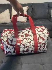Hello Kitty Red And White Duffle Travel Bag NWT
