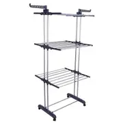 4 Tiers Foldable Garment Hanger Clothes Airer Drying Rack Laundry Support Horse