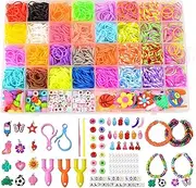 2500+ Loom Bands Kit, IGGDOQI Bracelet Kit, Loom Rubber Bands for DIY Refill Bracelet Making Craft Kits Friendship Craft Kits for Boys and Girls Birthday Party Gift