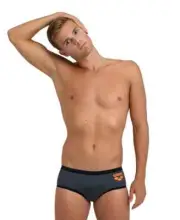Arena Costume Swimming Mens Training Man Big Logo Asphalt Black
