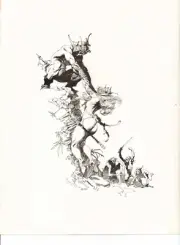 1975 Black & White Plate "The Fighting Men of Ugor" by Frank Frazetta Print