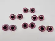 6 pair VTG Zims Pink Cut Iris Owl Eyes 16mm Plastic Safety Amigurumi Craft Doll