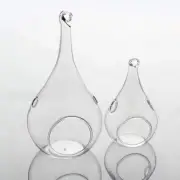 25 Bulk Pack of Hanging Clear Glass Tealight Candle Holder Tear Drop Pear Shape