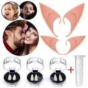 Vampire Teeth Fangs w/ Elf Ears Cosplay Costume Party Unisex Wearing Accessories