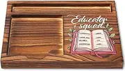 Educator Squad Gifts, Wooden Sticky Note Holder for Teachers and Staff, Appreciation Gift for School Team, Graduation, Back to School Desk Organizer YCB133