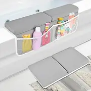 Comfortable Baby Bath Kneeler and Elbow Rest Pad Set - Foldable Non-Slip Mat, Thickest Bathtub Kneeler Pad with Parents - Painless Memory Foam, Soft and Quick Drying