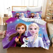 c219 Frozen Bedding Set Duvet Cover Cute Printed Cartoon Quilt Cover Twin 3-Piece Set 1 Home ee219