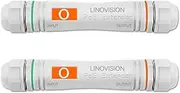 LINOVISION Long Distance Outdoor PoE Extender, Max 2600ft Power and Data Transmission Over Cat5E/Cat6 IEEE 802.3af/at Waterproof PoE Extender, PoE Repeater for IP Cameras, VoIP Phone (2 Pack)