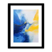 Abstract Blue Yellow Framed Art Framed print Art Poster