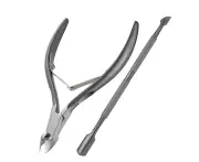 Cuticle Trimmer with Cuticle Pusher -Cuticle Remover Cuticle Nippers Professional Stainless Steel Cuticle Pusher for Fingernails and Toenails