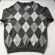 Men's Croft & Barrow® Classic-Fit Argyle Fine-Gauge V-Neck Sweater XL NWT $45