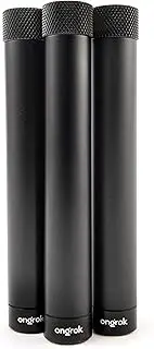 ONGROK Premium Storage Tubes (Set of 3) | Contains Odours, Aerospace Aluminum, Airtight, Discreet, Opaque - Holder, Tube (3 Pack - Black)