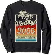 [X.Style] 18 Year Old Vintage 2005 Limited Edition 18th Birthday Retro Sweatshirt ds182 Sweater (S) Black