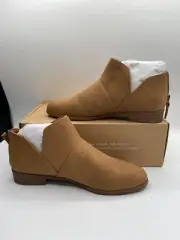 Dr. Scholl's Women's Chip Brown Zipper Closure Ramona Booties Size 7.5M NIB
