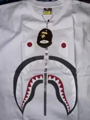 A Bathing Ape Shark Tee Shirt - White Medium Authentic And New With Tags