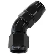 Aeroflow 570 Series One-Piece Full Flow 45° Hose End -6AN, AF572-06DBLK