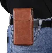 Leather Universel Cell Phone Pouch with Belt Clip Holster Case Compatible with iPhone 11 Pro Max/XS Max,Compatible with Samsung Galaxy S10+/S9+/S8+/J4+/A50/A50S/A60/M30S/A20/A8+ Pouch Case Phone Bag (