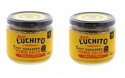 2 x Gran Luchito Mango Habanero Hot Salsa 300g Authentic Mexican made