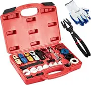 Krimocy 28pcs Master Quick Disconnect Tool Kit, Fuel Line Disconnect Tool Set with Fuel and AC Disconnect Pliers, Fuel Line Removal Tool Set for AC Fuel & Transmission Systems