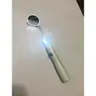 5 x Dental Mouth Mirror With LED Light -Rubber In Plastic Handle & Switch Button