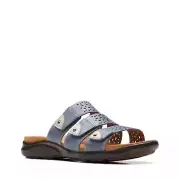 Clarks Womens Kitly Walk Leather Sandals - Denim NEW