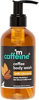 mCaffeine Coffee Body Wash with Almonds for Nourished Skin | Nutty Almond Aroma | Vitamin E Rich Body Cleanser for Soft & Supple Skin | Sulphate Free Shower Gel for Men & Women - 200 ml