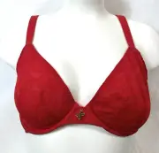 NWT Fenty Savage Unlined Red Lace Underwire Bra / 38DD