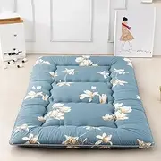 Japanese Floor Mattress,Futon Mattress Japanese, Roll Up Mattress Sleeping Pad with Removable Mattress Cover,Sponge Mattress for Floor Sleeping,Fox,(Flower1,200x220cm(79x86))