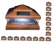 16 Pcs Copper Solar Garden Outdoor Cap Post Light 5X5 Plastic with 5 LED Bulbs