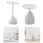 Round End Side Table Iron Art Base Drink Desk for Cabin Balcony Small Space