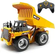 POCO DIVO 9CH Alloy RC Dump Truck 1/18, 4WD Hauler Construction Vehicle Model, Metal Cabin, 2.4Ghz Radio Control Mine Tractor, Demo Play Toy Civil Engine, Kids Boys Gift Adult Mechanical Collection