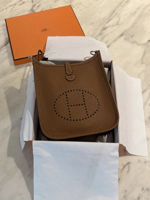 Brand New Authentic Hermes Evelyne 16 Amazone (Mini) Bag In Gold