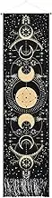 Moon Tapestry Moon Phase Tapestry Bohemian Wall Art Tapestries Vertical Tapestry Wall Hanging for Room(Black, 12.8 x 51.2 inches)