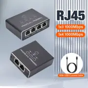 High Speed 1000Mbps 1 To 3/4 RJ45 Ethernet Splitter LAN Gigabit Network Adapter