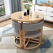 Exquisite 5 Piece Small Space Dining Set with Round Conference Table and Chairs Metal Frame Kitchen Set for 4 in Apartment