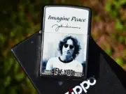 John Lennon Zippo Lighter - Imagine Peace - The Beatles - European - Rare