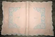 NOS set of 8 pink linen napkins, 8 placemats, & table runner, Madeira Portugal