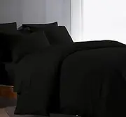 Oversized King Duvet Cover 1000 Thread Count 100% Egyptian Cotton for Comforter Solid Pattern Quality Breathable Long Lasting Sateen Weave Black Quilt Duvet Cover - 1 Piece Set