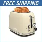 Stylish 2-Slice Retro Toaster: Bagel Function & Intelligent Safety Features