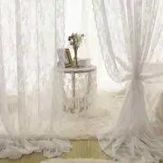 Pastoral White Tulle Sheer Window Curtain Fabric Drapes Door Curtain Home Decor