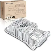 A-Premium Engine Oil Pan Sump with Drain Plug Compatible with Ford Fiesta 2008-2016, Fiesta Ikon 2011-2015, L4 1.6L