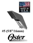OSTER Clipper Blade 5/8", 16mm, #5 GUIDE ATTACHMENT COMB*Fit Wahl KM,Andis AGC