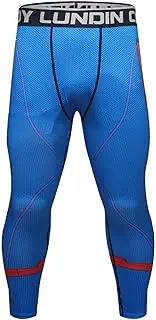 [Red Plume] Men's Compression Elastic Tight Leggings Sport Leader Printing Pants