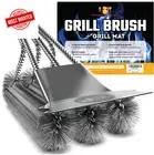 Safe Wire Grill Brush for Outdoor Grill W/Grill Scraper & Grill Mat Grill Cleani